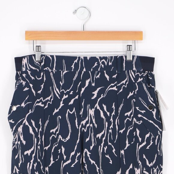 NWT ATHLETA Vienna Cargo Pant Navy Orchid Pink Print Size 14P - Picture 6 of 12